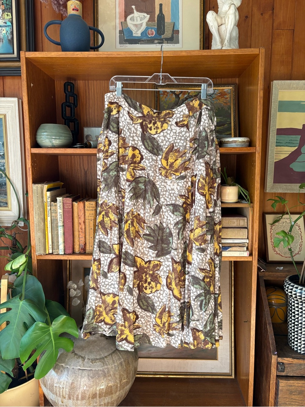 FatFace Leaf Print Midi Skirt 14R